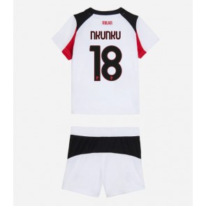 AC Milan Christopher Nkunku #18 Udebanetrøje Børn 2025-26 Kortærmet (+ Korte bukser)